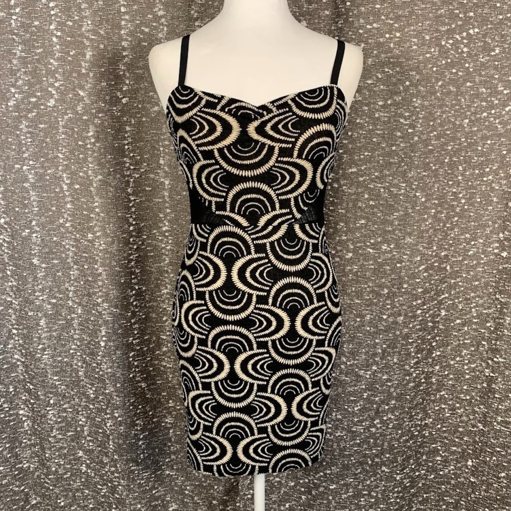 Free People Geometric Lower East Side Bodycon Dress Lace Panel Women's Small